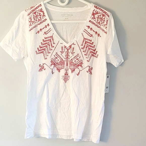 NWT Lucky Brand Women's Printed T- Shirt Size M - Picture 3 of 14